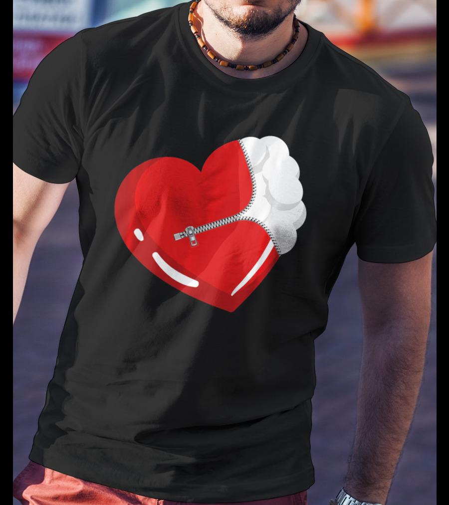 Lacrosse Ball Heart With Zipper Valentines T-Shirt
