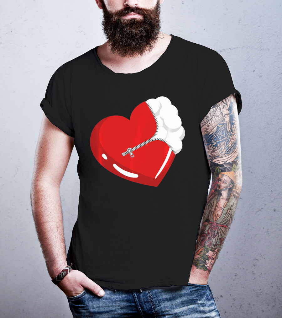 Lacrosse Ball Heart With Zipper Valentines T-Shirt