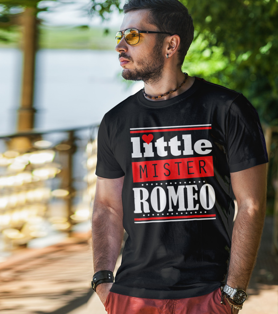Little Mister Romeo Cute Funny Valentine Heart T-Shirt