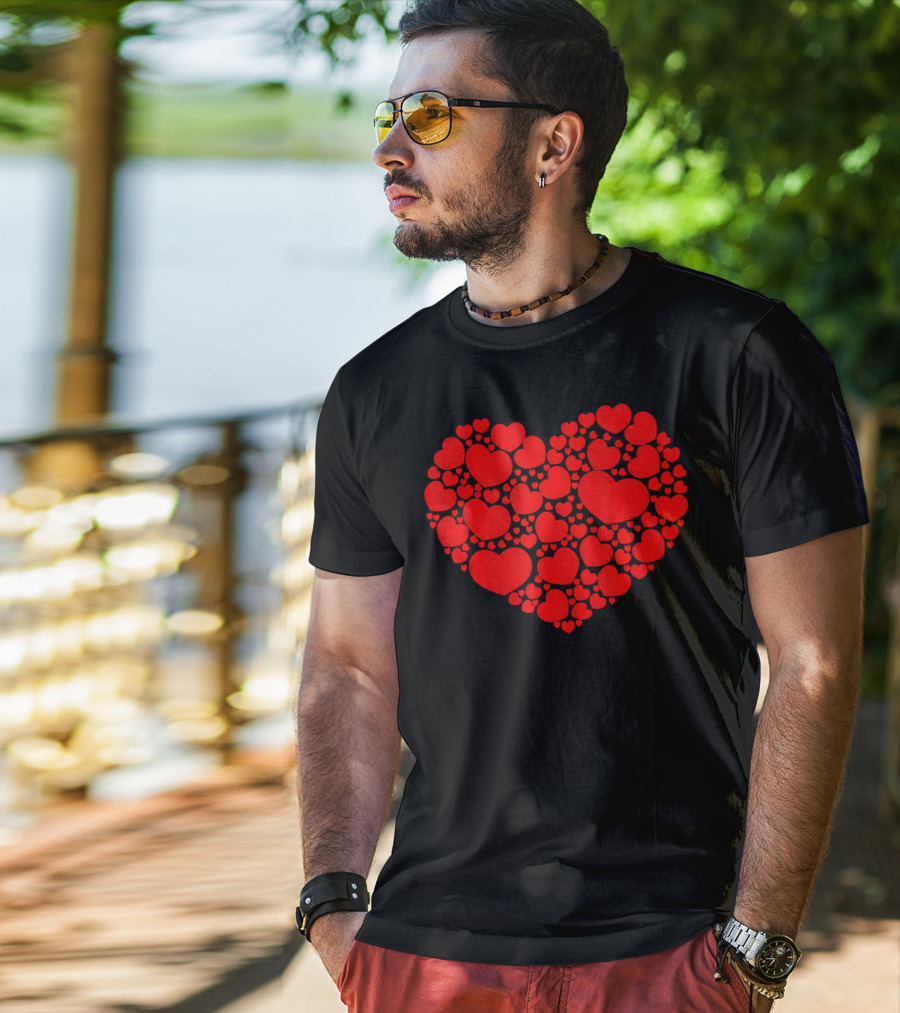 Valentines Day Lots Of Heart Red Hearts Couple T-Shirt