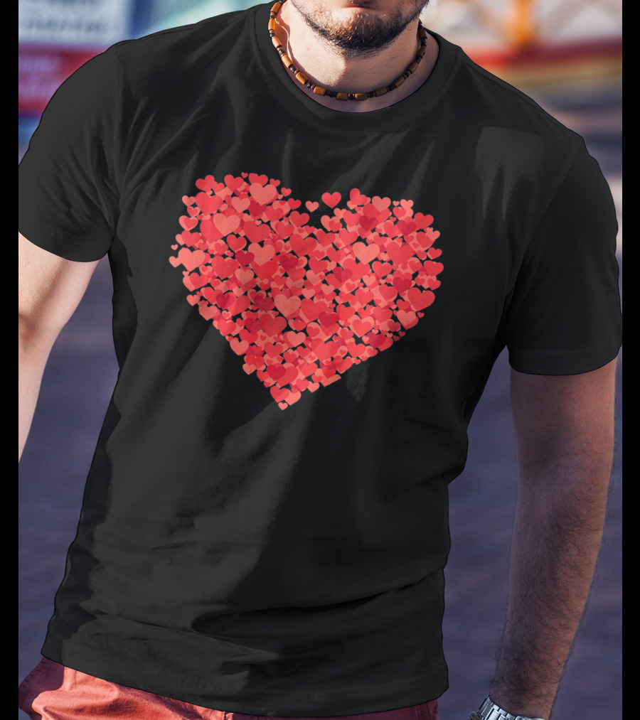 Lots Of Hearts Valentine's Day Heart In Many Shades Of Red T-Shirt
