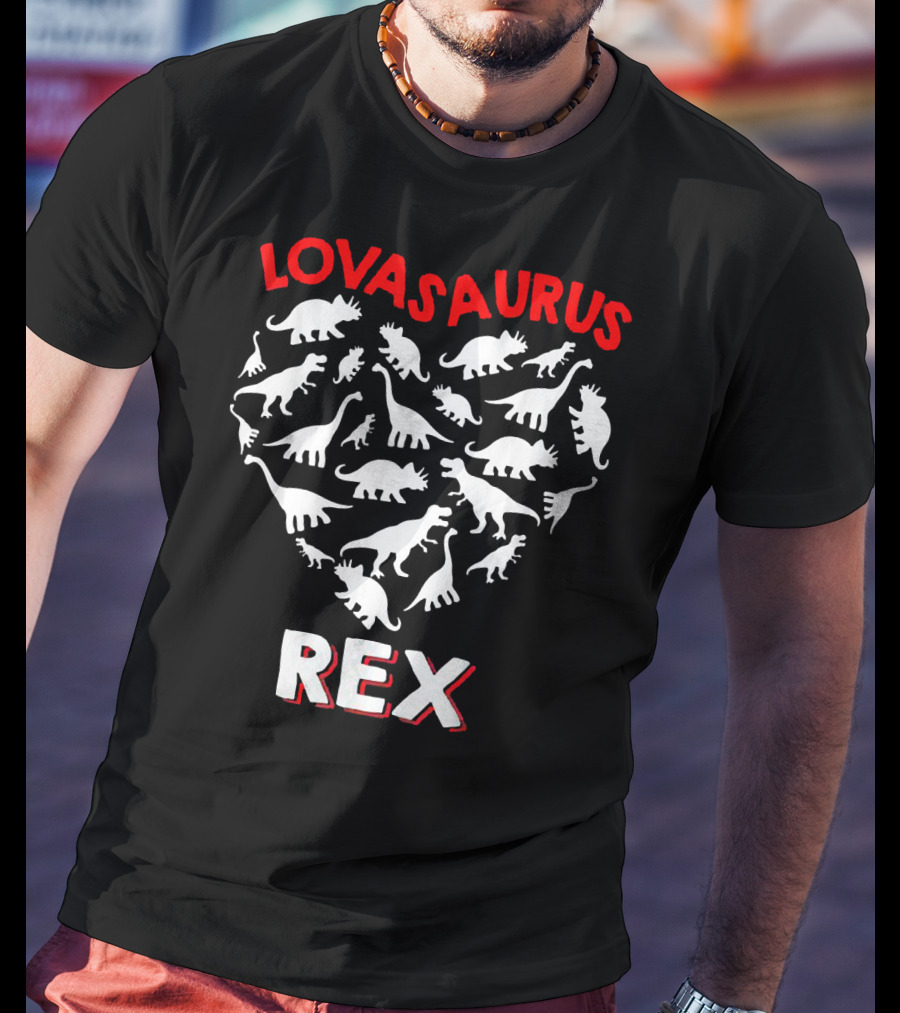 Lovasaurus Rex Dinosaur Valentine's Day Heart T-Shirt