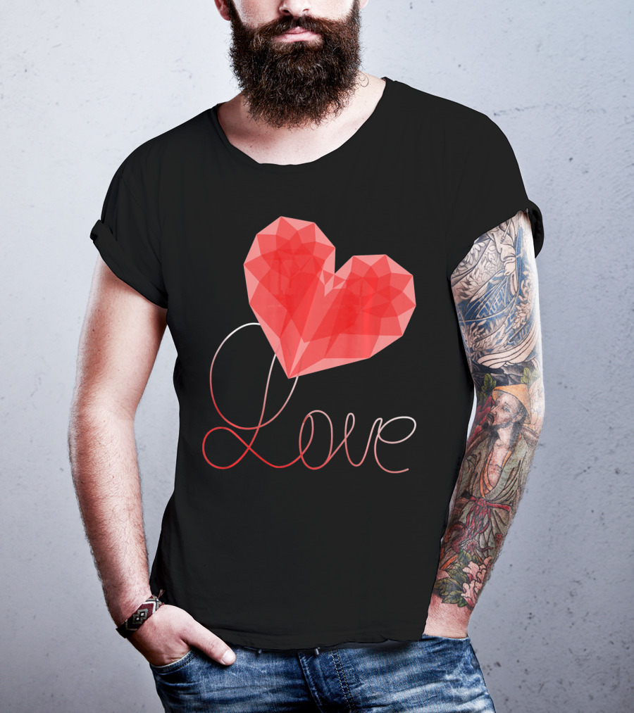 Love Heart Valentin Geometric T-Shirt