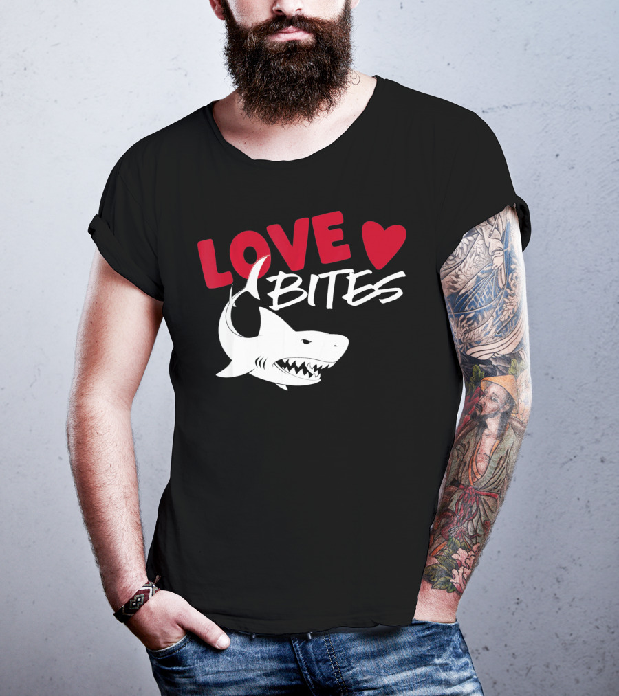 Valentines Day Shark Love Bites T-Shirt