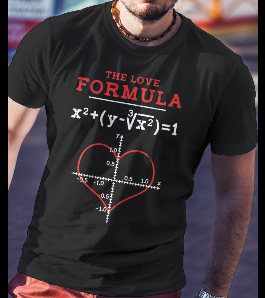 The Love Formula Math Equation Heart Graph Valentine's Day T-Shirt