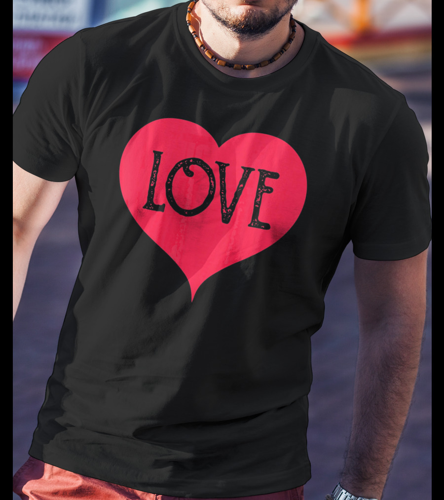 Love Heart Cute Red Valentines Day T-Shirt