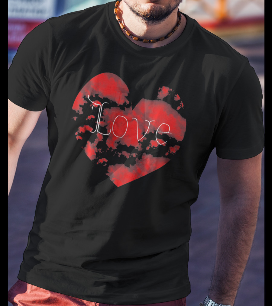 Love In Clouds Red Heart T-Shirt