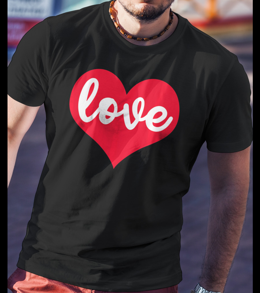 Love In Red Heart Valentines Day T-Shirt