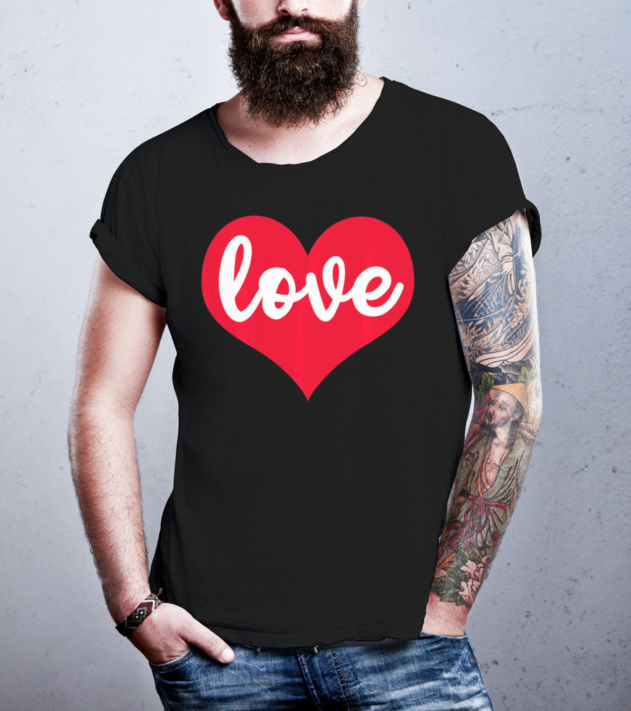 Love In Red Heart Valentines Day T-Shirt