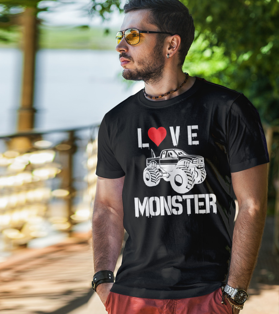 LOVE Monster Truck Valentine T-Shirt