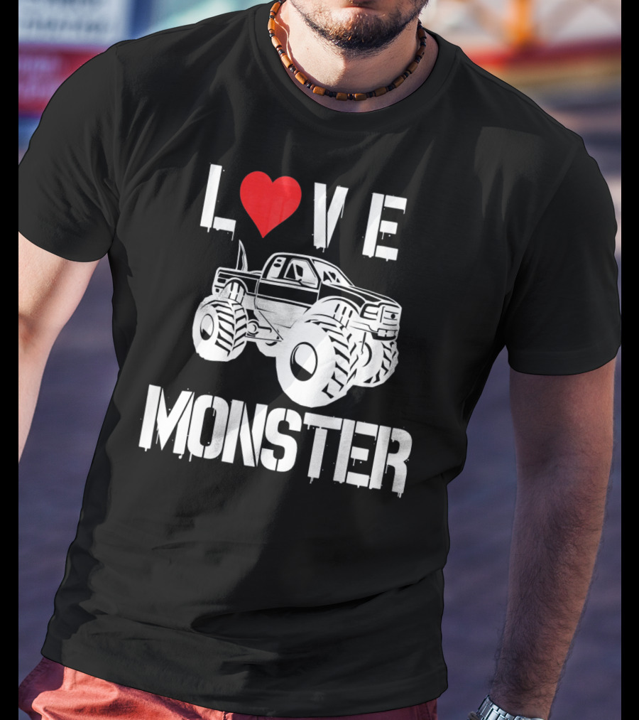 LOVE Monster Truck Valentine T-Shirt