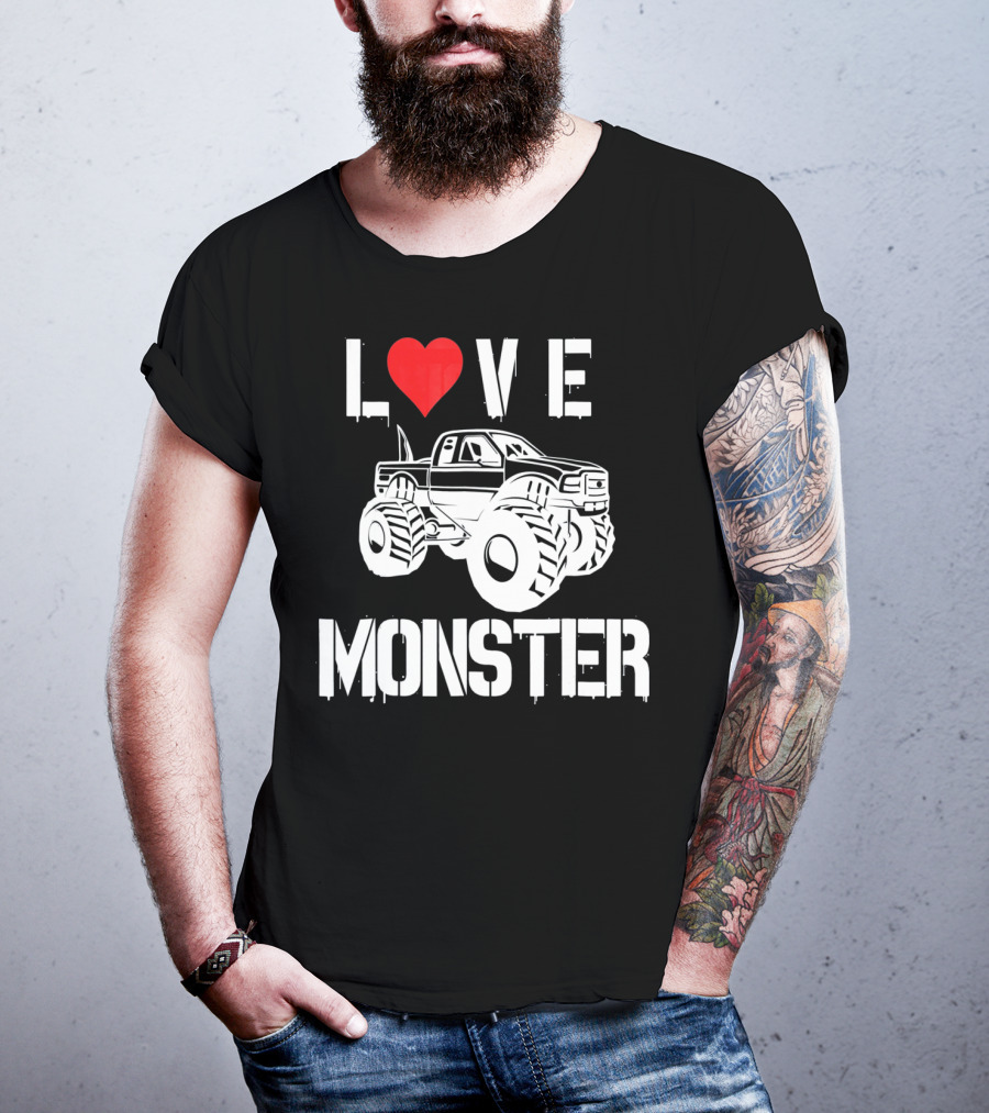 LOVE Monster Truck Valentine T-Shirt