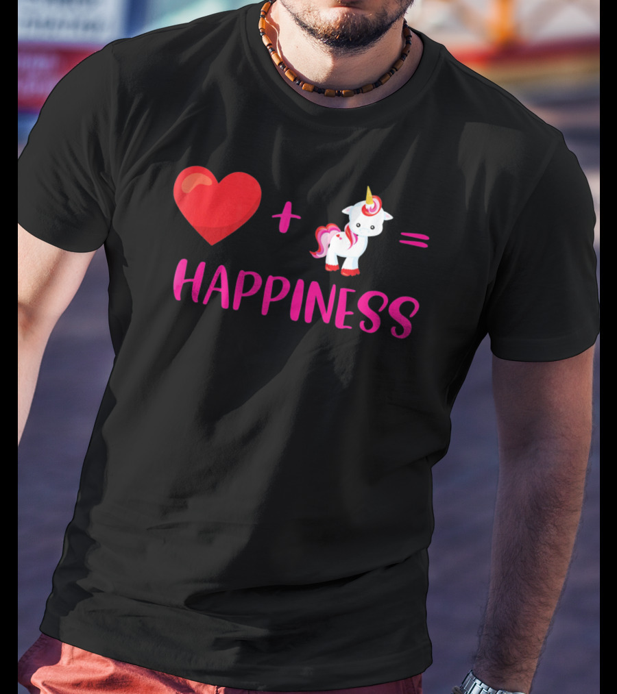 Heart Plus Unicorn Equals Happiness T-Shirt