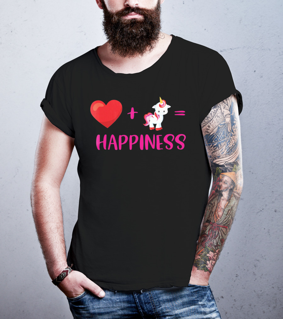Heart Plus Unicorn Equals Happiness T-Shirt