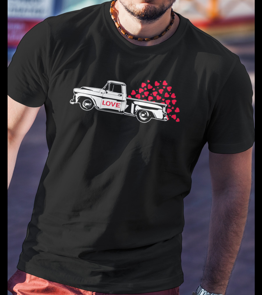 Love Truck With Hearts Valentine T-Shirt