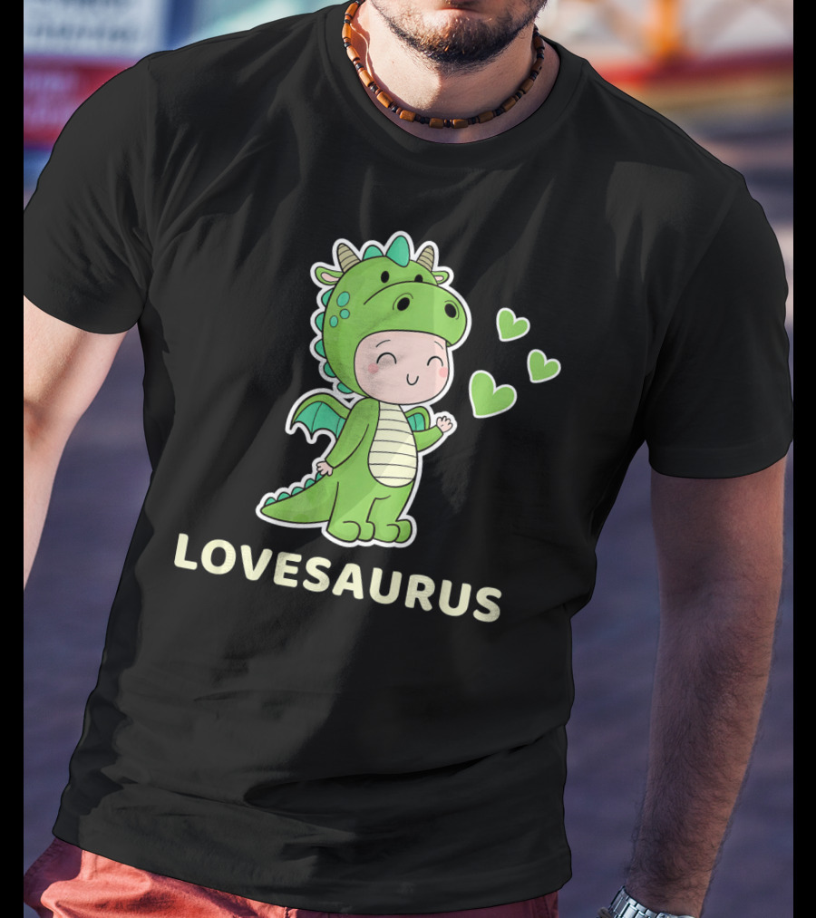 LOVESAURUS Valentine Dinosaur Hearts T-Shirt