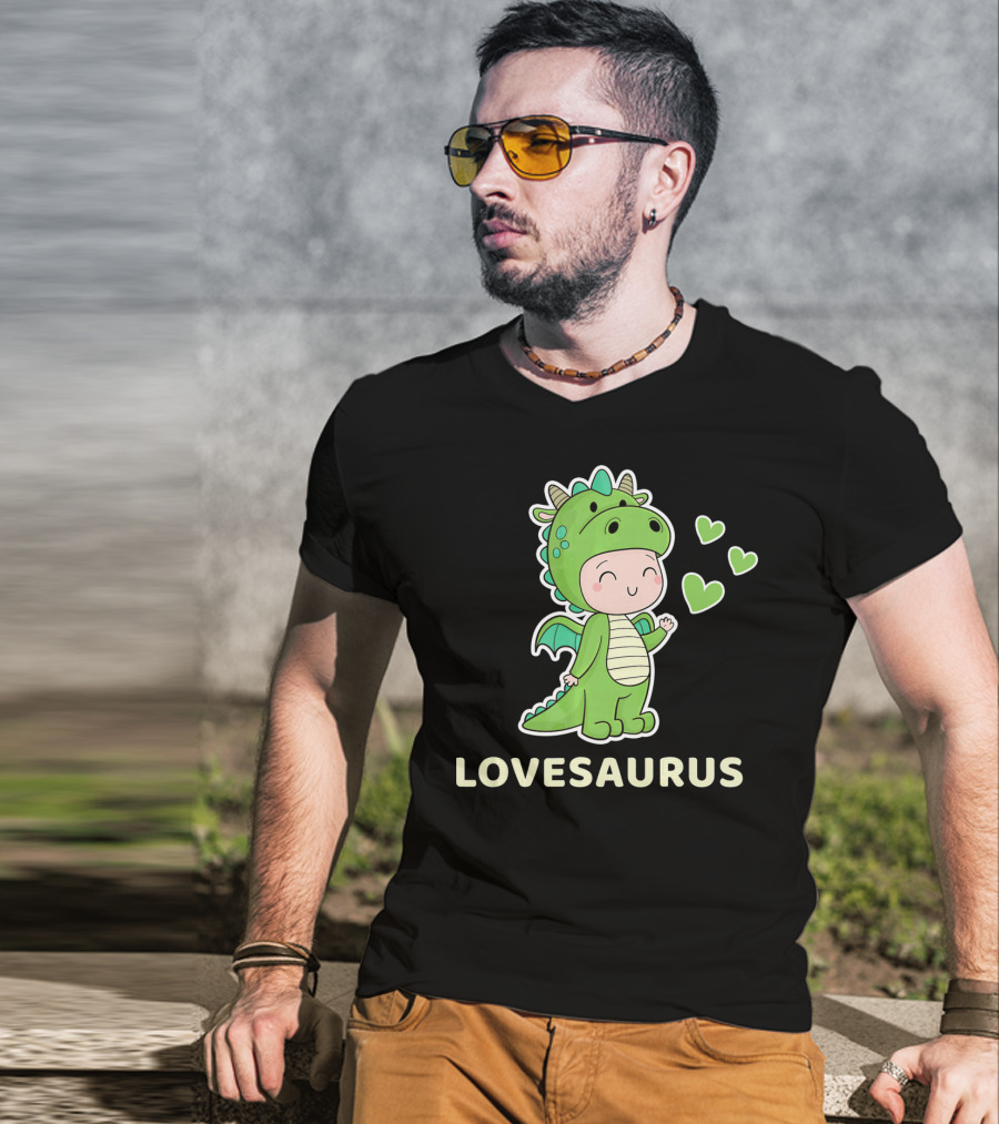 LOVESAURUS Valentine Dinosaur Hearts T-Shirt