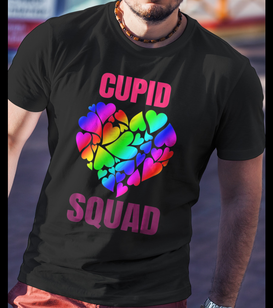 Cupid Squad Rainbow Heart Valentines T-Shirt