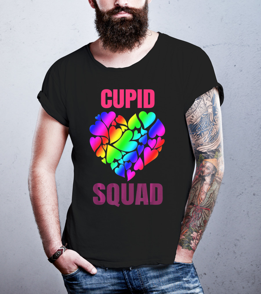 Cupid Squad Rainbow Heart Valentines T-Shirt