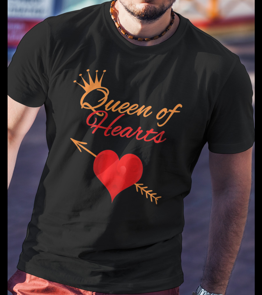 Mothers Day Queen Of Hearts Arrow And Crown T-Shirt