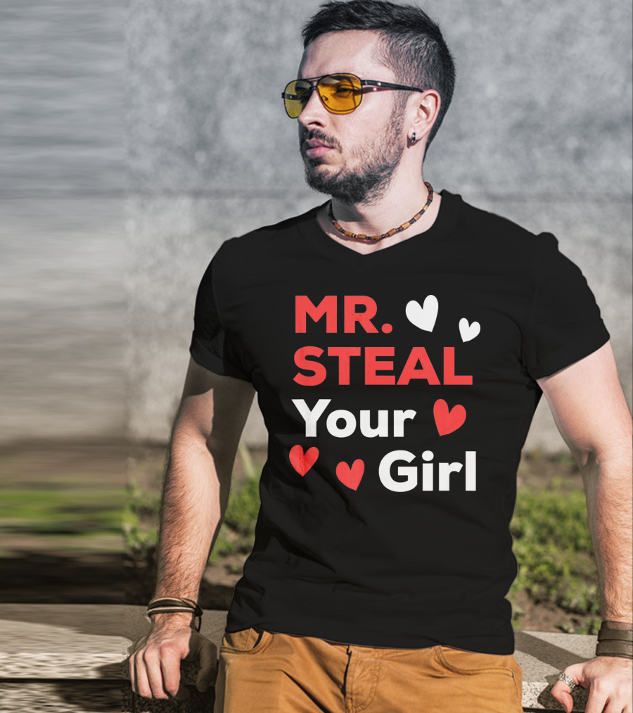 MR. STEAL YOUR GIRL Boys Funny Vale T-Shirt