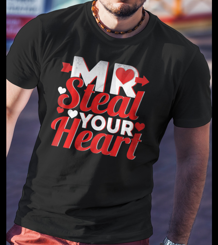 Mr Steal Your Heart Valentines Day Hearts And Arrows T-Shirt
