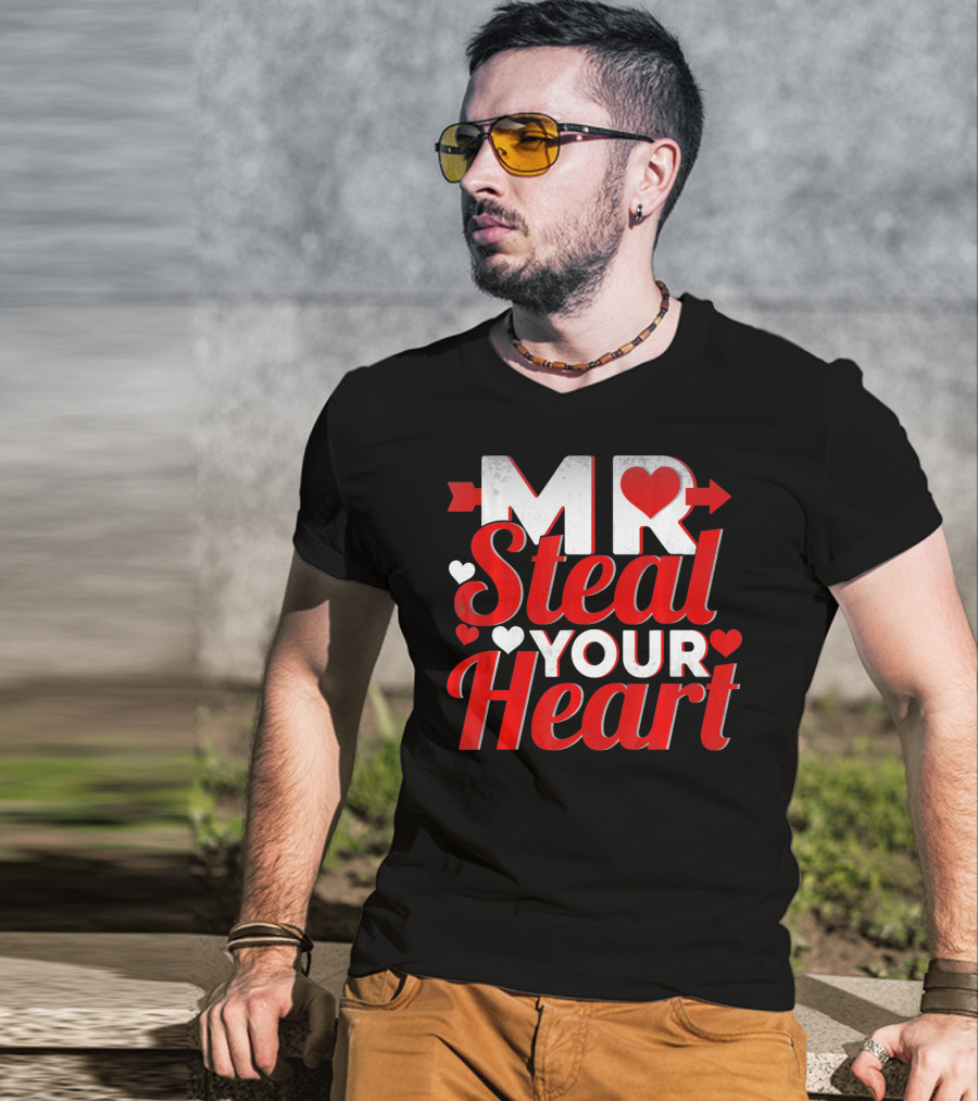 Mr Steal Your Heart Valentines Day Hearts And Arrows T-Shirt