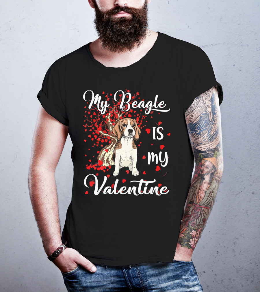 My Beagle Is My Valentine Hearts T-Shirt