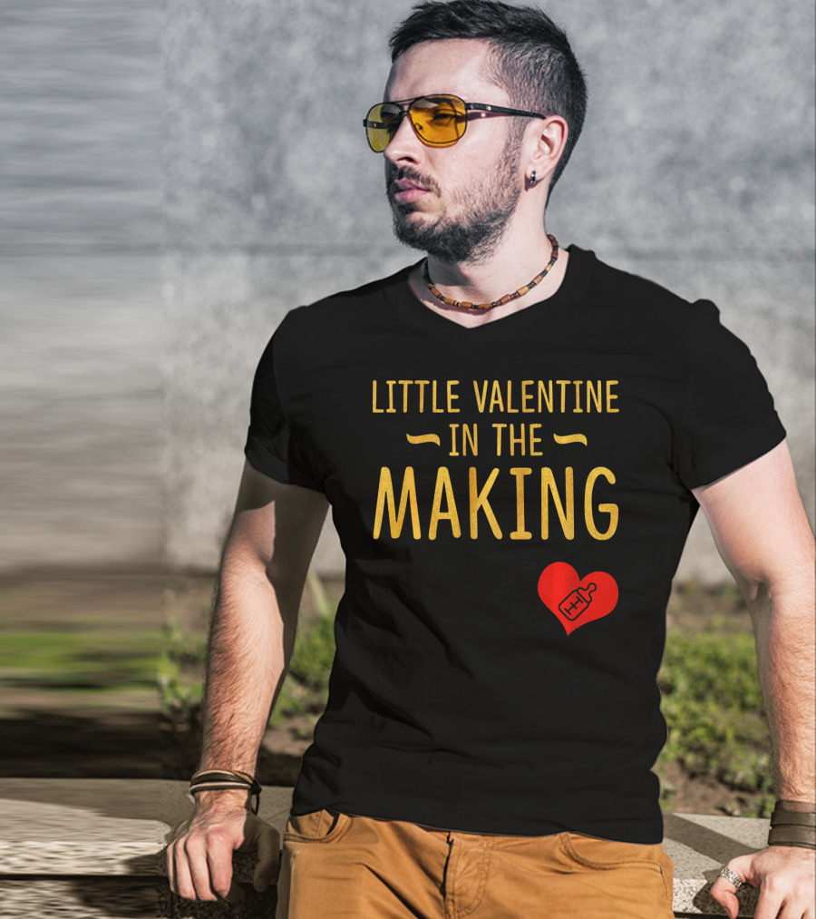 Little Valentine In The Making Heartbeat Heart T-Shirt