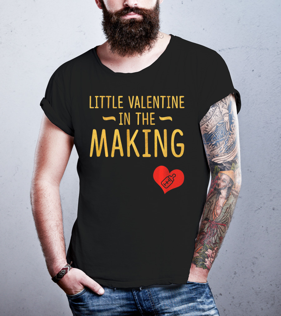 Little Valentine In The Making Heartbeat Heart T-Shirt
