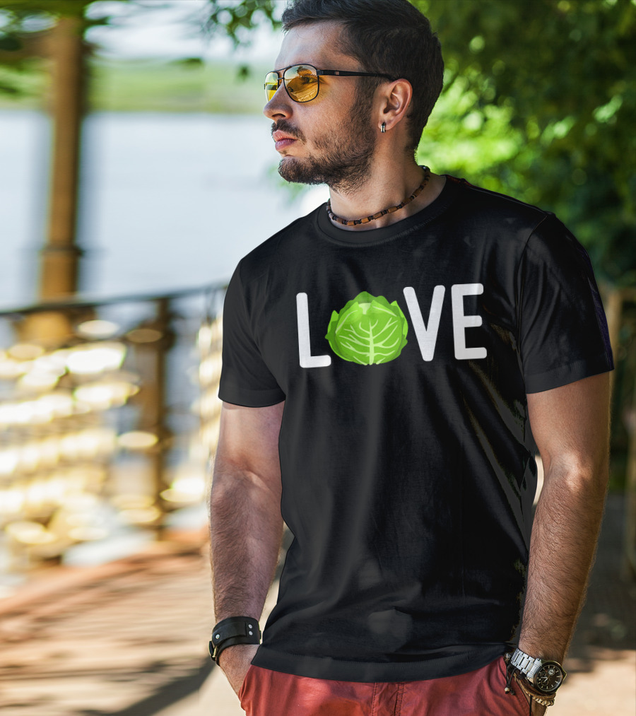 Love Cabbage Eating Clean Vegetarian Food T-Shirt