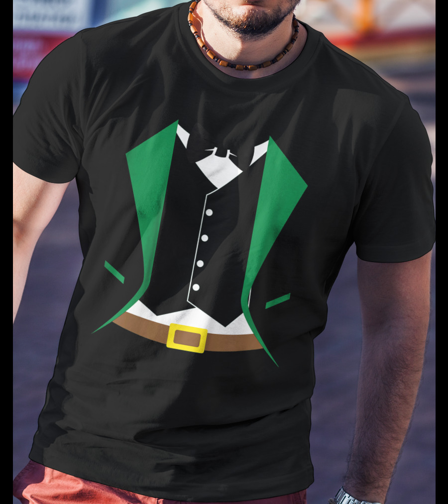 Kids Funny St Patrick's Day Leprechaun Tuxedo Costume T-Shirt