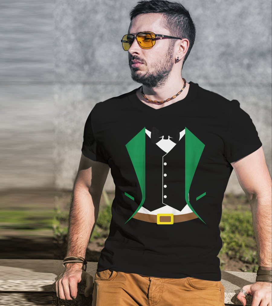 Kids Funny St Patrick's Day Leprechaun Tuxedo Costume T-Shirt