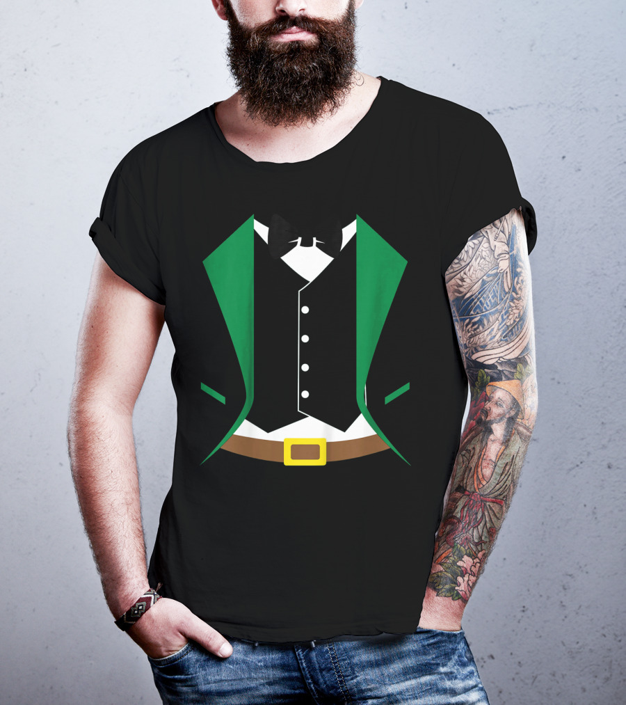 Kids Funny St Patrick's Day Leprechaun Tuxedo Costume T-Shirt