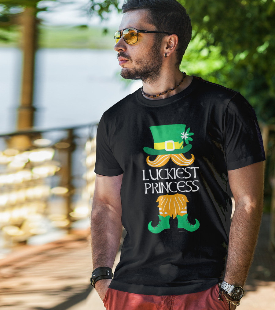 Luckiest Princess Leprechaun Hat Clover Boots T-Shirt