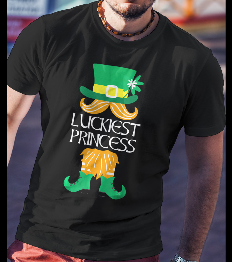 Luckiest Princess Leprechaun Hat Clover Boots T-Shirt