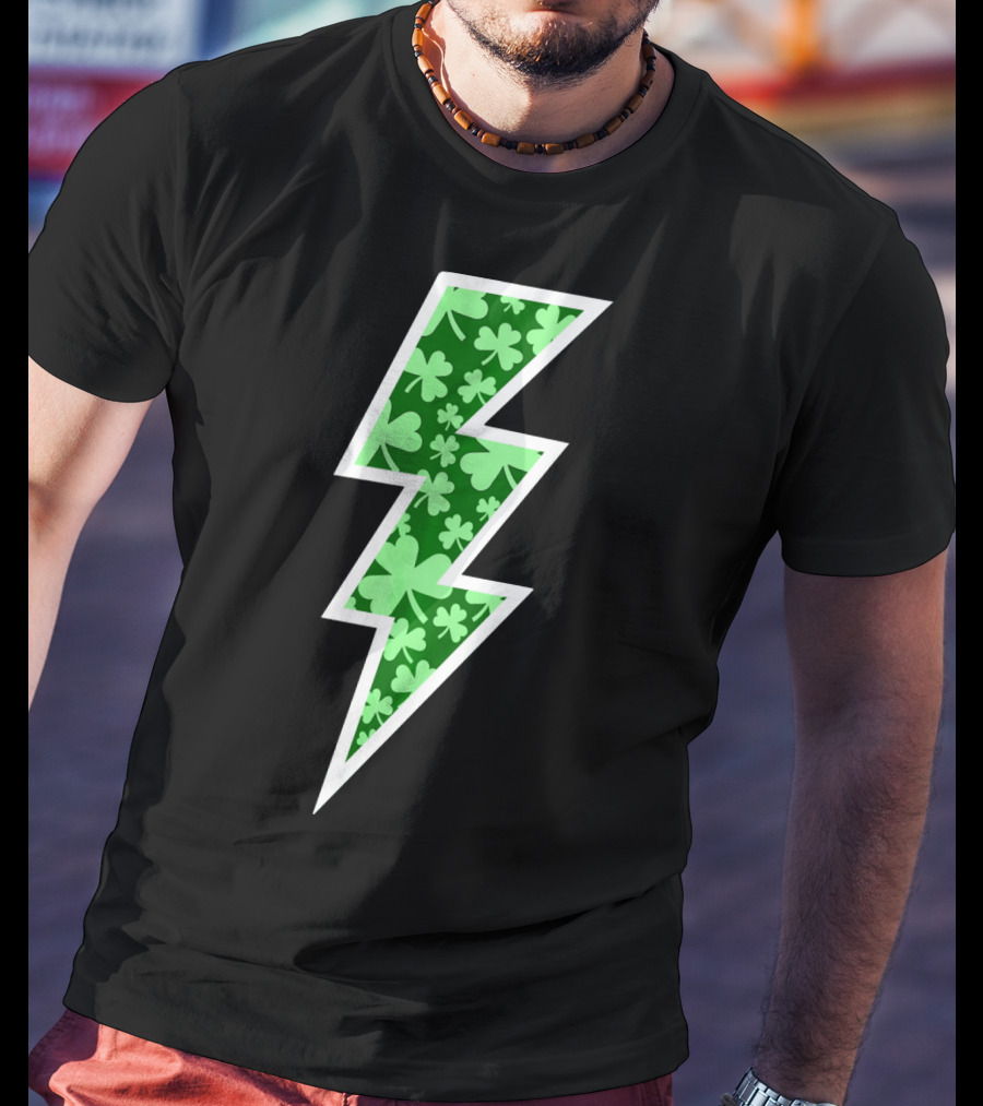 Lucky Irish Clover Lightning Bolt St. Patricks T-Shirt