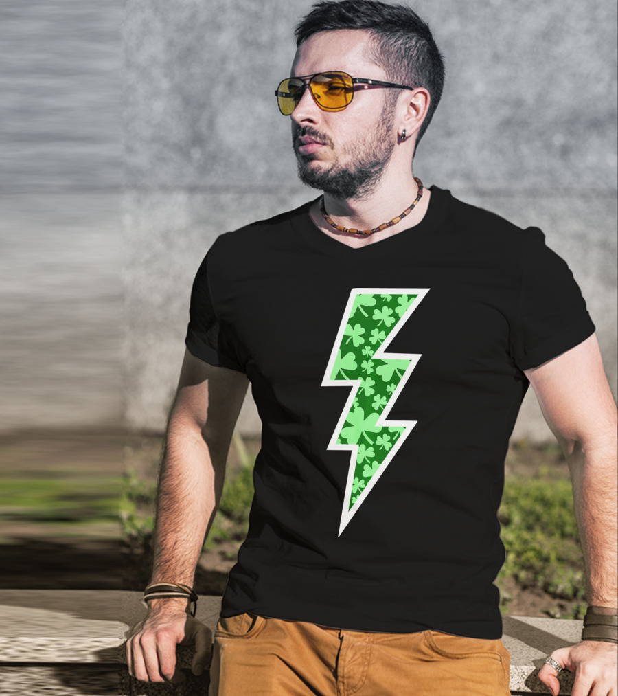 Lucky Irish Clover Lightning Bolt St. Patricks T-Shirt