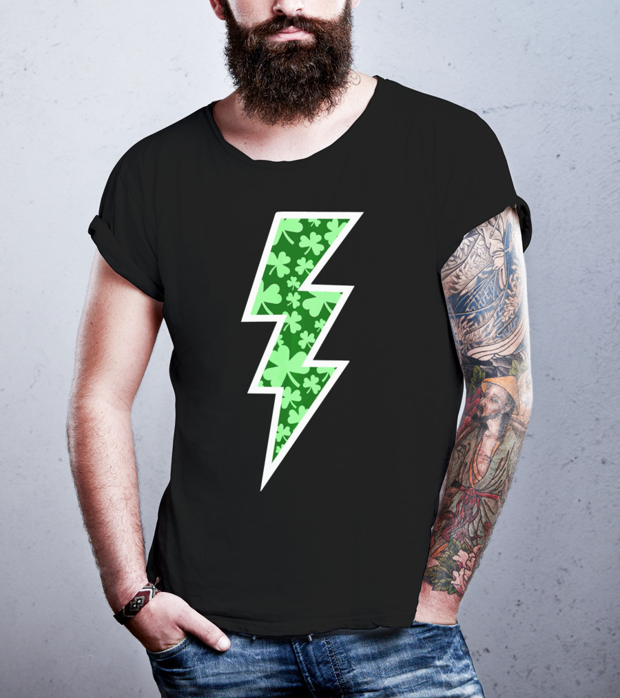 Lucky Irish Clover Lightning Bolt St. Patricks T-Shirt