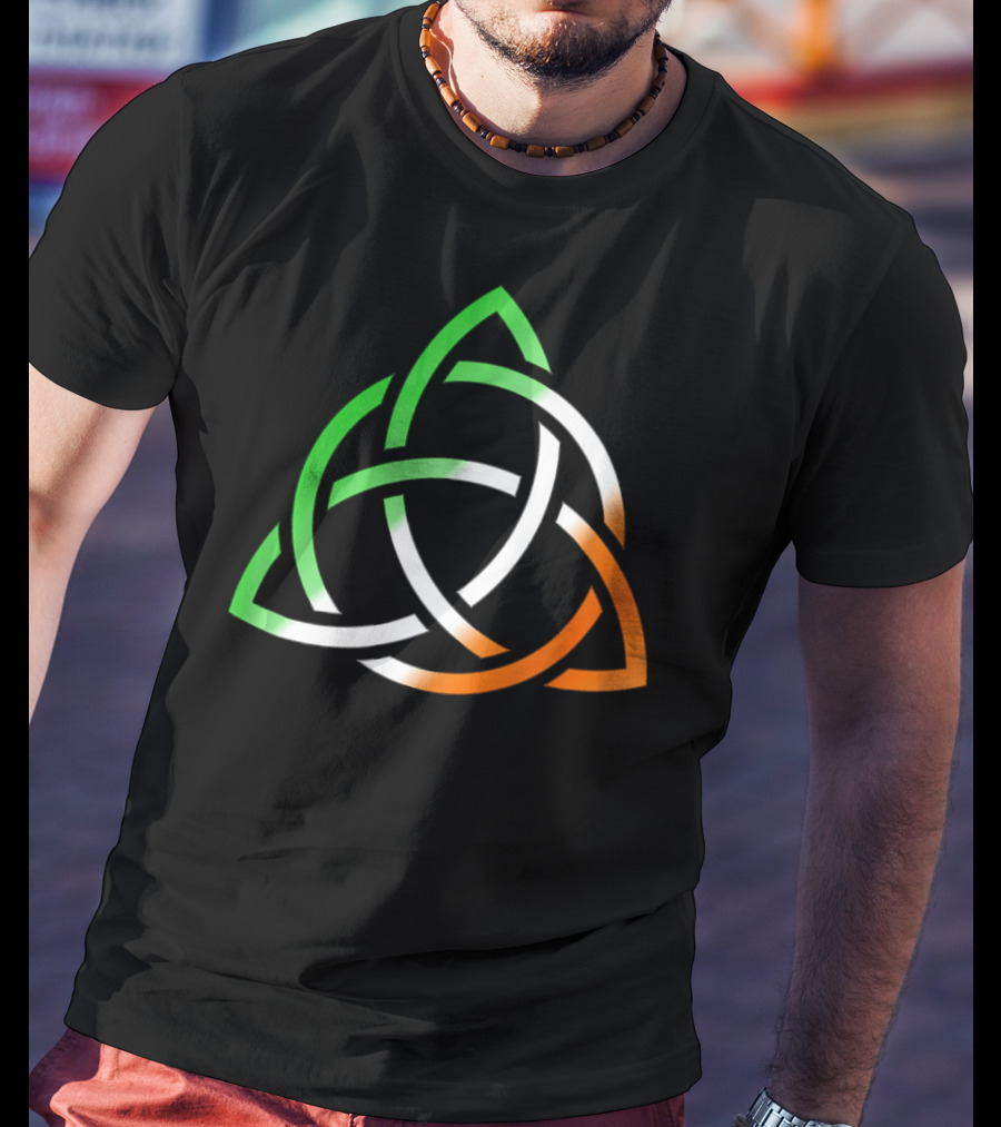 Celtic Trinity Knot Irish Flag Colors T-Shirt