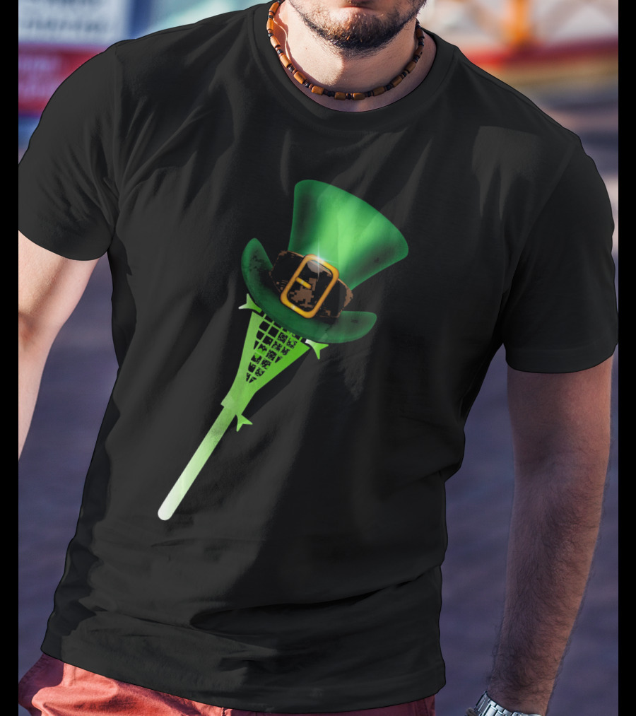 Leprechaun Shamrock Lacrosse Hat St Patricks T-Shirt
