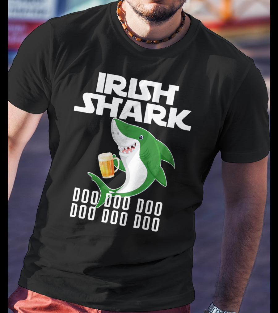 Irish Shark Doo Doo Doo With Beer Mug T-Shirt