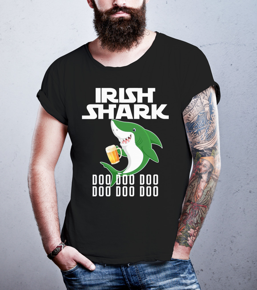 Irish Shark Doo Doo Doo With Beer Mug T-Shirt
