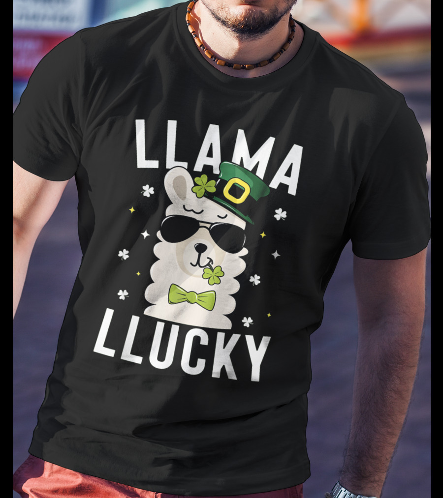 Llama Lucky St Patricks Day Kids T-Shirt