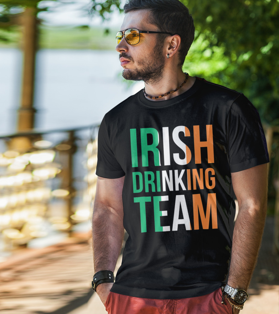Irish Drinking Team Ireland Green White Orange T-Shirt