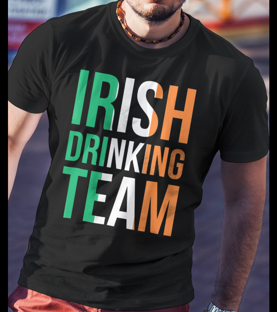 Irish Drinking Team Ireland Green White Orange T-Shirt