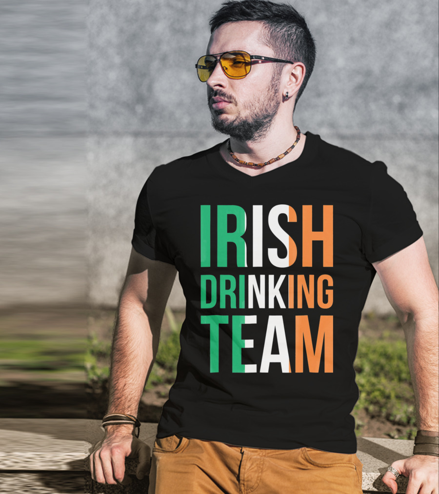 Irish Drinking Team Ireland Green White Orange T-Shirt
