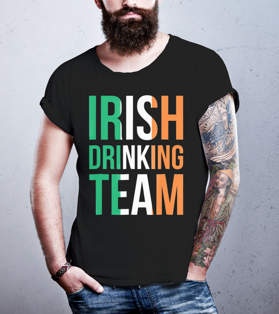 Irish Drinking Team Ireland Green White Orange T-Shirt