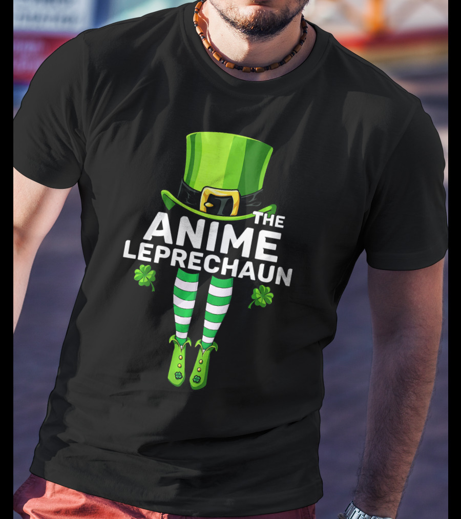 The Anime Leprechaun Green Hat Striped Legs Clover T-Shirt