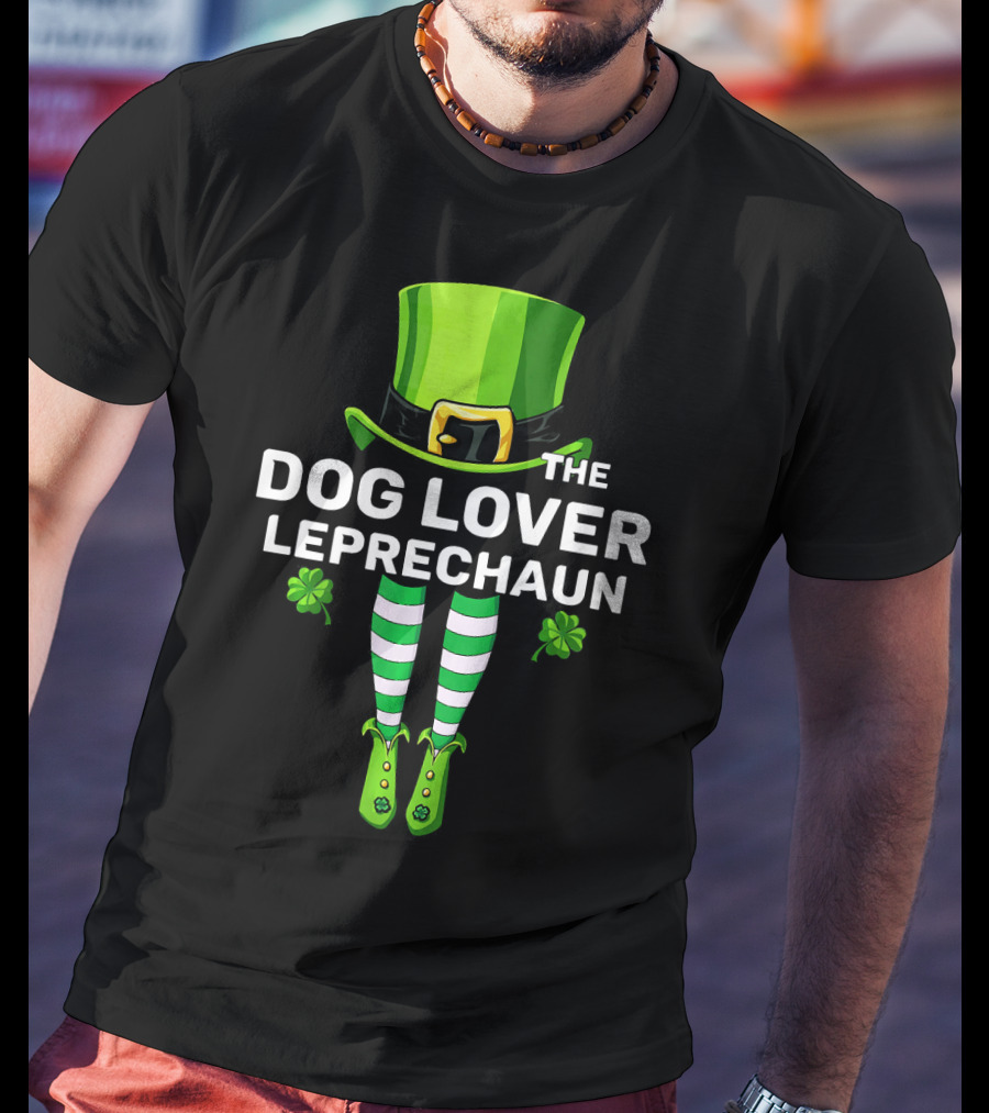 The Dog Lover Leprechaun Costume Match St. Patrick's Day Shamrock Stripes T-Shirt